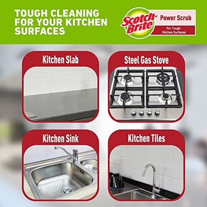 Scotch-Brite Power Scrub with Steel mesh for Utensil Cleaning- for Tough Stain Removal- Pack 5