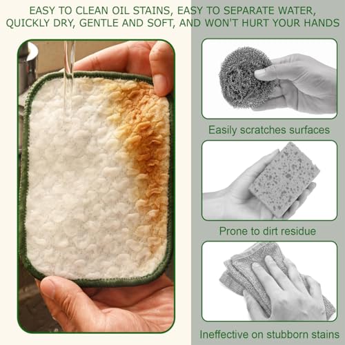 2026 New Multipurpose Wire Dishwashing Rags, Double Layer Metal Scrubbing Pads, Non-Scratch Reusable Cleaning Cloths for Kitchen, Pots, Pans, Sinks, Wet and Dry Use (5Pcs) - color: 5pcs