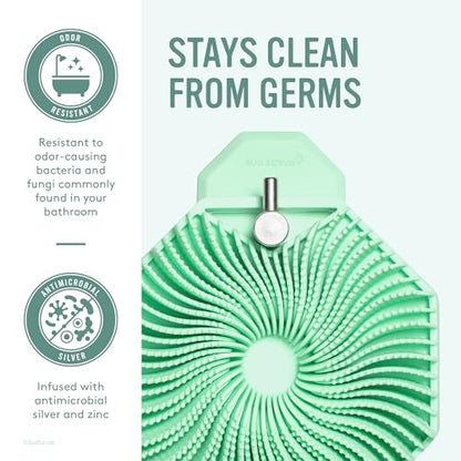 Sud Scrub® Antimicrobial Shower Hook, Self Adhesive Hooks for Shower Wall, Heavy Duty Removable Wall Hooks, Stick On Hooks for Hanging, Bathroom Towel Hook (Mint) - color: Mint
