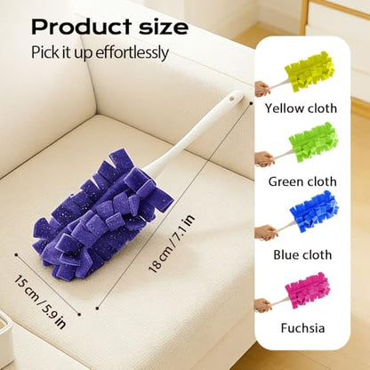 Duster Refills Reusable,2026 New 360° Fleece Duster Refills Set,Reusable Duster Pads Washable for Ceiling Fan Window Kitchen Floor Car (2, Blue) - color: Blue