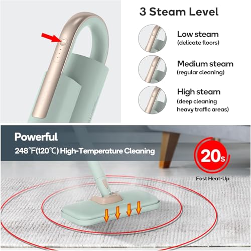 Newbealer Steam Mop NB602N Bundle with 48 Pcs Disposable Mop Pads