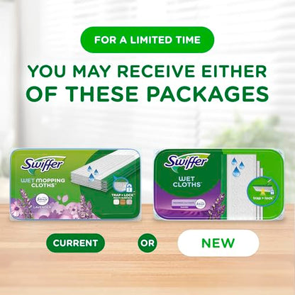 Swiffer Sweep + Mop, Wet Pads Refill, Floor Cleaner for Dirt, Dust, Hair, Cleaning Cloths for Mopping Home, Bathroom, Kitchen, All Purpose Multi-Surface Floor Wipes, Lavender, 12ct - size: 12 Count (Pack of 1)