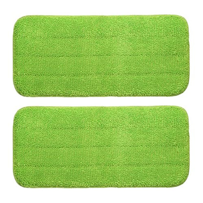 uxcell 2Pcs Microfiber Mop Pads, 11.8x5.5 Reusable Replacement Flat Mop Pad Refills with Hook-and-Loop for Home Office Restaurant Surface/Hardwood Floor Cleaning, Green - color: Green