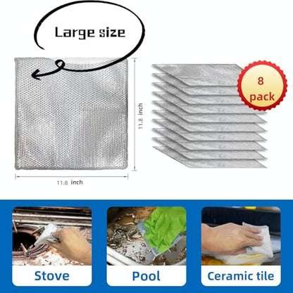 Large Size Non Scratch Steel Wire Dishwashing Rags and Steel Scrubber,Substitute for Steel Wool Scrubbers,Kitchen Cleaning Cloths, Multifunctional Wire Dishcloth for Pots,Pans,Dishs,Flatwarel - size: 11.8"L x 11.8"W