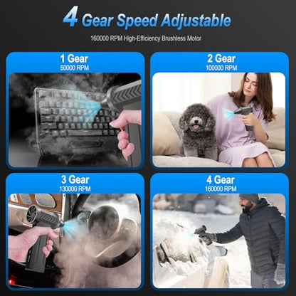 Compressed Air Duster PC dusters, Electric Air Duster for Cleaning Keyboard&PC, Compressed Air Duster for PC with Illumination, Air Blower dusters for Laptop, Car and Home