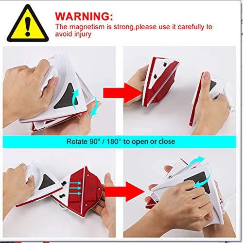 Window Cleaner Magnetic, Double Side Magnetic Wash Window Wiper Household Magnetic Window Cleaning Brush Glass Cleaner Tool for Double Glazed Window - color: 5~12mm