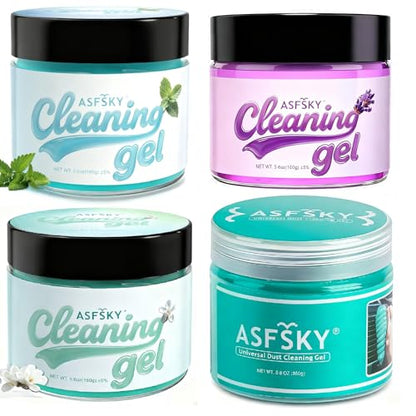 ASFSKY Car Cleaning Gel (Magnolia,Lavender,Mint,Hami Melon) Cleaning Putty Universal Dust Cleaning Car Interior Cleaner Keyboard Dust Remover Car Slime Gifts for Men Women Girl