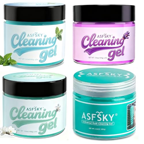 ASFSKY Car Cleaning Gel (Magnolia,Lavender,Mint,Hami Melon) Cleaning Putty Universal Dust Cleaning Car Interior Cleaner Keyboard Dust Remover Car Slime Gifts for Men Women Girl