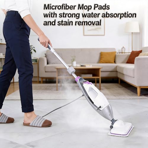 5 Pack Steam Mop Pads, Machine Washable & Reusable Steam Mop Replacement Pads, Powerful Stain Removal and High Absorbency Replacement Mop Pads, Suitable for Various Models Steam Mop