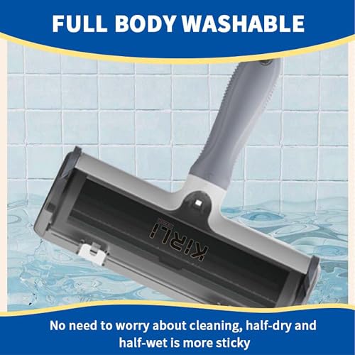 Pet Hair Remover Roller - Reusable Lint Roller for Dog and Cat Hair - Professional Fur Remover Tool for Furniture, Couch, Carpet, Bed - Heavy Duty Animal Hair Cleaner - color: Gray