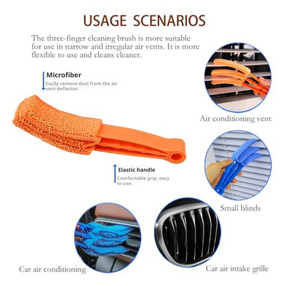 Washable Blinds Cleaner Tool, Blind Duster, Microfiber Dusting Brush for Venetian Blinds, Window Shutters, Air Conditioner Vents (4-Pack)