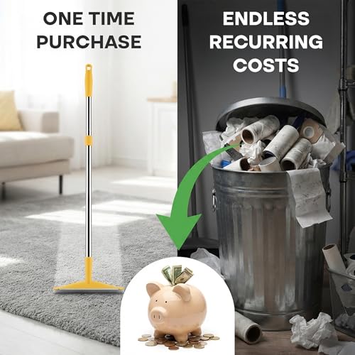 Carpet Rake for Pet Hair Removal – Reusable Cat & Dog Hair Remover Broom with Adjustable 60" Long Handle, Rug Rake Scraper for Carpet, Rugs, Mats, Upholstery & Couch Cleaning - color: Xtra