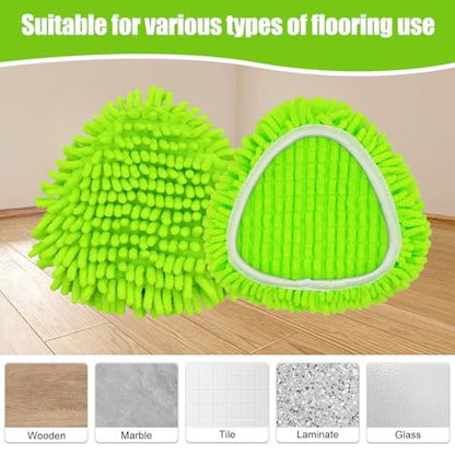 4 Pack Mop Replacement Heads Compatible with Ocedar EasyWring Spin Mop 1 Tank System Wet-Dry Chenille Mop Pad for EasyWring Mops Cloth Reusable Household Floor Cleaning and Machine Washable