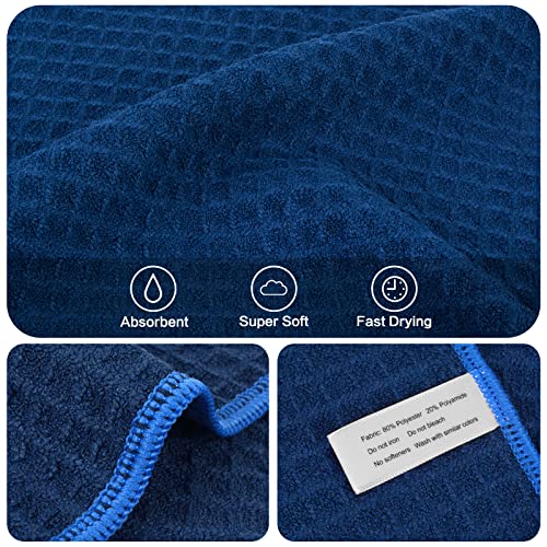 KinHwa Microfiber Dish Cloths Thick Waffle Weave Kitchen Dish Rags Ultra Absorbent Dishcloths 12inch x 12inch 6 Pack - Navyblue - color: Navy Blue, size: 12in x 12in 6 Pack