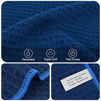KinHwa Microfiber Dish Cloths Thick Waffle Weave Kitchen Dish Rags Ultra Absorbent Dishcloths 12inch x 12inch 6 Pack - Navyblue - color: Navy Blue, size: 12in x 12in 6 Pack