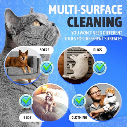 Pet Hair Remover Roller, Reusable, Trapping Compartment - Self-Cleaning Lint Roller for Dog & Cat Fur - Portable, Multi-Surface Tool for Couch, Carpet, Furniture, Clothing & Car Seats.