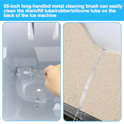 XANGNIER Ice Machine Cleaner Brush Kits,Countertop Ice Maker Cleaning Tools Accessories-2 Pcs Extra Long Pipe Drain Cleaners Brush and 8 Pcs Small Crevice Cleaning Brush for Tight Spaces - color: Multicolor