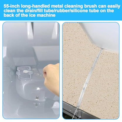 XANGNIER Ice Machine Cleaner Brush Kits,Countertop Ice Maker Cleaning Tools Accessories-2 Pcs Extra Long Pipe Drain Cleaners Brush and 8 Pcs Small Crevice Cleaning Brush for Tight Spaces - color: Multicolor