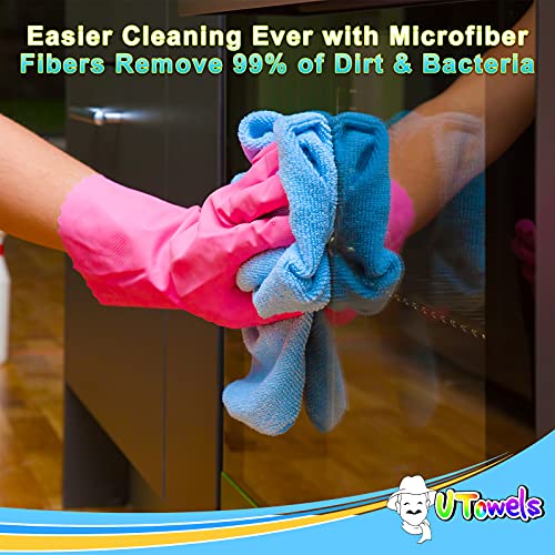 Microfiber Cleaning Towels, 12' x 12" All-Purpose Microfiber Rags - Ultra Soft Washcloths Reusable Shop Towels for Kitchen Bath Car Window Household Home and Commercial (White, 12"X12" 24-Pack) - color: White