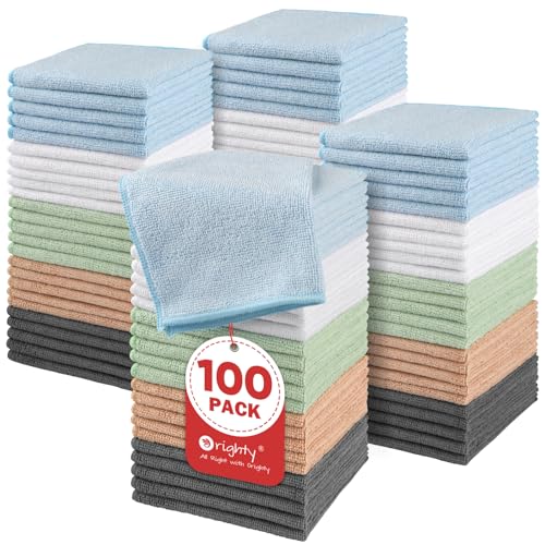Orighty Microfiber Washcloths Bulk Towels Set 100 Pack, Highly Absorbent and Soft Feel Face Cloths, Multi-Purpose Wash Cloths & Hand Towels for Bathroom, Hotel, Spa, and Gym, 12x12 Inch, Multi-Color - color: Multicolor