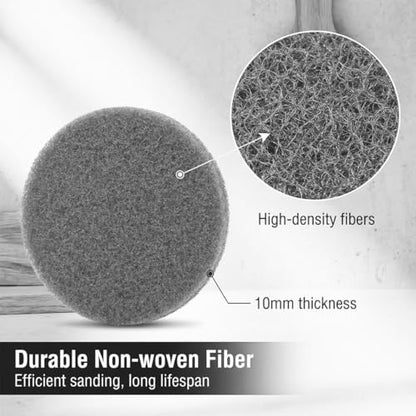 4 Inch 800 Grit Drill Brush Scrubber Scouring Pads, 20 Pcs Hook & Loop Power Scrubber Scour Pads for Rotary Tools, Random Orbital Sander (Grey) - style: Grey - 800#