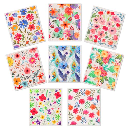 Lucomb Swedish Dishcloths for Kitchen Dishes, 8 Pack Reusable Cleaning Cloths Replace Paper Towels Swedish Towels Cleaning Rags Eco Friendly Biodegradable for Home Office Wipes - color: Colorful Florals