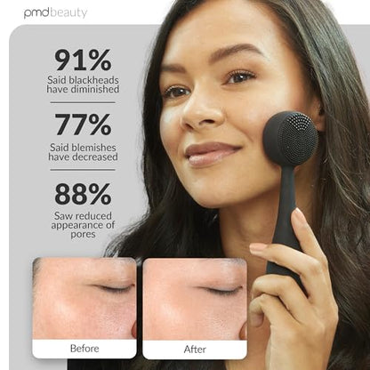 PMD Clean - Smart Facial Cleansing Device with Silicone Brush & Anti-Aging Massager - color: Black