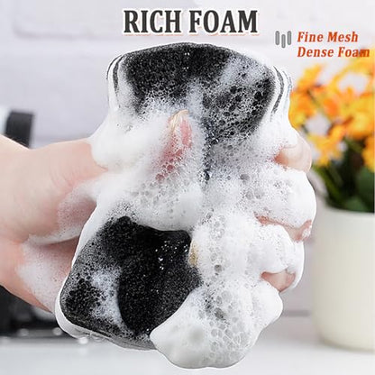 Taeku Natural Kitchen Sponge, 6 Pack Heavy Duty Scrub Cellulose Sponge Premium Multifunction Eco Friendly Cleaning Sponges for Dishes (Black) - color: Black