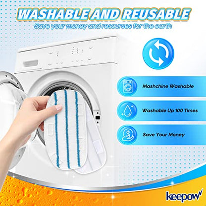KEEPOW Steam Mop Pads Compatible with PurSteam Steam Mop Cleaner 10-in-1/ThermaPro 211, Washable/Reusable Microfiber Replacement Mopping Pads, 5 Pack - color: 5 Pack