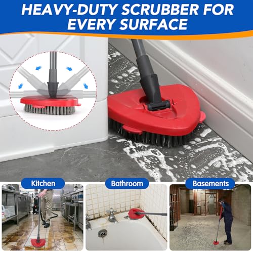 Wire Scrub Brush Head for EasyWring 1-Tank System, Stainless Steel Wire Bristle Scrubber Attachment for Concrete, Bathroom, Garage, Patio, Deck & Tough Stain Scrubbing, 1 Pack - size: Wire Brush-1TANK-1PC