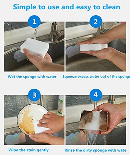 Magic Sponges Eraser,10 Pack Melamine Sponge in Bulk,2X Density,Long Lasting,Cleaning Sponge for Kitchen, Bathroom,Bathtub, Sink,Furniture, Wall Cleaner (White,3.93x2.36x0.79in) - color: White, size: 3.93x2.36x0.79in
