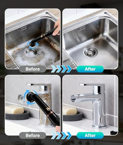2026 Upgraded Cordless Electric Spin Scrubber, 360° High-Torque Rotation, 3 Speed, 2600mAh Rechargeable, IPX7 Waterproof with 11 Brush Heads, Cleaning Brush for Grout, Tiles, Sinks, Crevices