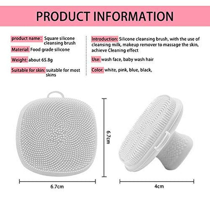 Face Scrubber 2Pack Silicone Face Scrubber for Men, Facial Cleansing Brush Silicone Face Wash Brush Manual Waterproof Cleansing Skin Care Face Brushes for and Exfoliating - color: Black+white