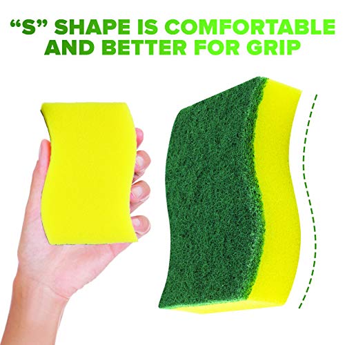 (6 Pack) Heavy Duty Scrub Sponges by SCRUBIT – Kitchen Dish, Sink and Bathroom Cleaning Scrubber Sponge - with Non-Smell Scouring Pad - size: 6 Count (Pack of 1)