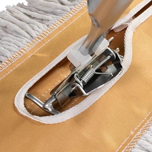 Commercial Dust Mop 48 Inch - Industrial Floor Dust Mop with Aluminum Handle - Reusable Washable Cotton Mop Head for Hardwood Tile Laminate Vinyl Floors - Dry Mop for Janitorial Cleaning