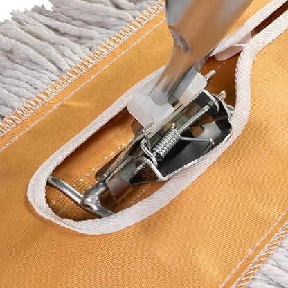 Commercial Dust Mop 48 Inch - Industrial Floor Dust Mop with Aluminum Handle - Reusable Washable Cotton Mop Head for Hardwood Tile Laminate Vinyl Floors - Dry Mop for Janitorial Cleaning