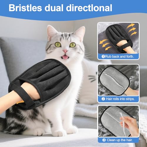 Pet Hair Removal Tool for Cats & Dogs, 2025 New Upgraded Electrostatic Gloves for Pet Hair, Reusable Pet Hair Remover Tool for Couch, Furniture, Carpet, Curtain & Car Seat (Blue) - color: Blue