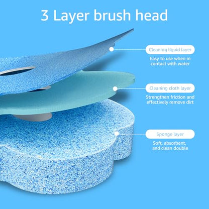24pcs Toilet Brush Refills Replacement Sponge Heads for Toilet Bowl Cleaner Wand Hygienic Scrubbing Pads Deep Cleaning No Handle - color: 24 Brush Heads