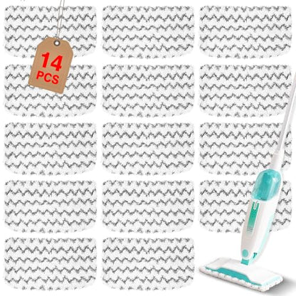 14 Pack Steam Mop Replacement Pads Compatible with Shark Steam Mops S1000/S1000A/S1000C/S1000WM/S1001C, Floor Steamer Pads Washable, Reusable Microfiber Cleaner Pads - size: 14 Pack