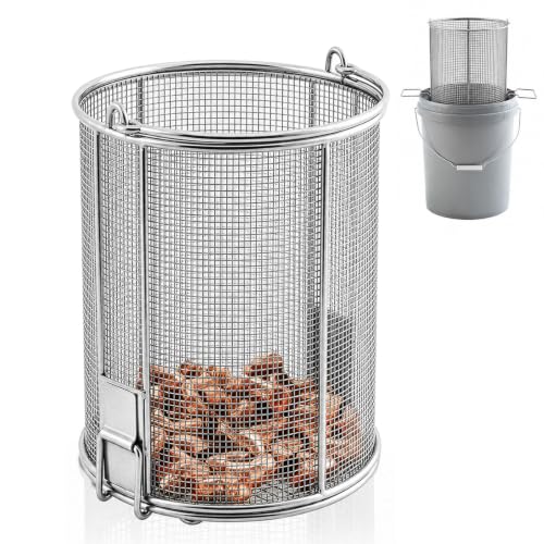 1 Pcs 1/8″ Mesh 5 Gallon Dip and Drain Stainless Steel Part Cleaning Strainer Basket for Buckets Swing Handle for Mechanics Auto Parts Washing Garage Shop & Home Workshop, Bucket Not Included - size: 5 Gallon,1/8″