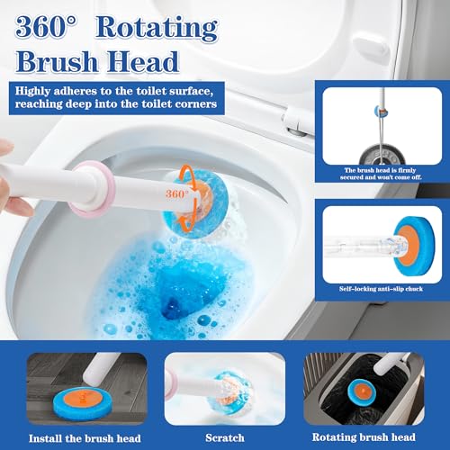 Disposable Toilet Cleaning System, Automatic Pop-Up Toilet Brush, Includes 32 Replacement Brush Heads, 3 Fragrant Tablet,360 deep Cleaning Toilet Brush (1+32) - color: 1-32 Replacement Heads