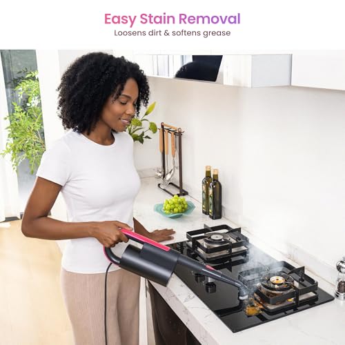 Schenley 19-in-1 Steam Mop Dual-Rod Design with Detachable Handheld Steamer for Walls, Grouts, Hard Floors, Tiles, includes Multi-purpose Accessories, Washable Microfiber Pads and Disposable Pads - size: Standard