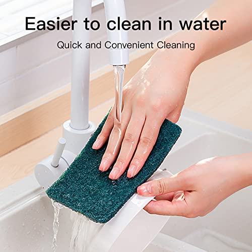 Heavy Duty Scour Pads Sponge Dish Scrubber Non-Scratch Green Reusable Household Scrub Pads for Kitchen and Dish Cleaning Tool (24Pcs) - style: 24Pcs