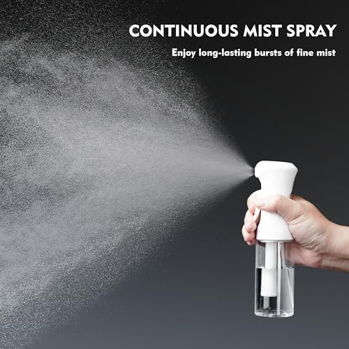 Continuous Spray Bottle, 6.8 OZ Hair Spray Bottles, Ultra-Fine Mister Spray Bottle for Hairstyling, Cleaning, Plants, Pets, Salons, and More (1 Pack) - color: White