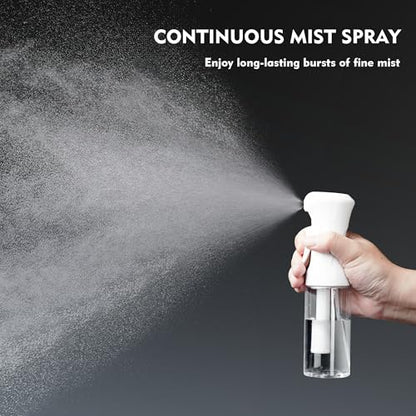 Continuous Spray Bottle, 6.8 OZ Hair Spray Bottles, Ultra-Fine Mister Spray Bottle for Hairstyling, Cleaning, Plants, Pets, Salons, and More (1 Pack) - color: White