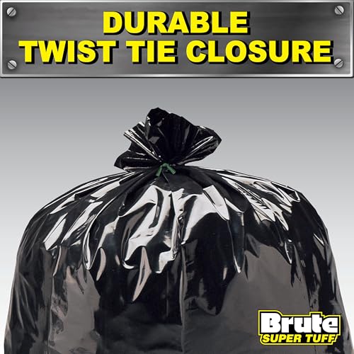 Brute Super Tuff Heavy Duty 2.2 MIL Contractor Bags, Extra Large Trash Bags, Twist Tie Closure, Black, 55 Gallon, 15 Count (Pack of 4) - size: 15 Count (Pack of 4), style: Contractor (55 Gallon)