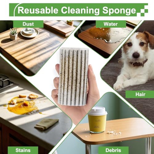 Jeymei 4-Pack Damp Clean Duster Sponge,Damp Dusting Sponge,Duster Baseboard Cleaner Sponge with Ridges,Reusable Wet Duster Sponge,Household Cleaning Sponges for Blinds(Grey,Yellow,Pink,Green) - color: Gray/Pink/Green/Yellow, size: 4