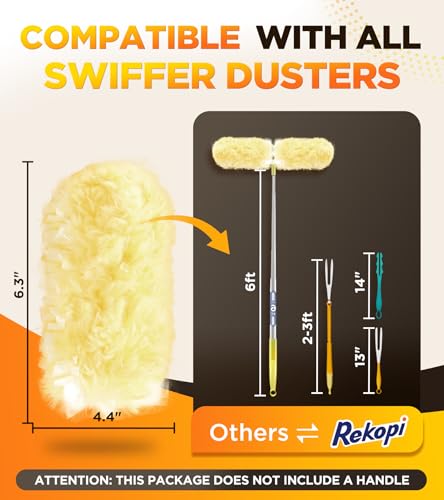 60 Count Heavy Duty Duster Refills for Swiffer, Multisurface 360° Larger Size Dusters with 4X Microfibers, Unscented Disposable Dusters for Cleaning Home, Blinds, Fans, Corners (Only Duster) - size: 60 Count