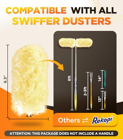 60 Count Heavy Duty Duster Refills for Swiffer, Multisurface 360° Larger Size Dusters with 4X Microfibers, Unscented Disposable Dusters for Cleaning Home, Blinds, Fans, Corners (Only Duster) - size: 60 Count