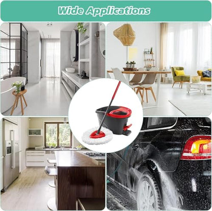 16 PCS Spin Mop Replacement Head,100% Microfiber Mop Heads Replacements Compatible with Triangle Spin Mop,360 Degree Round Spin Mop Replacement Head for Easy House Cleaning Floor Mopping - size: 16